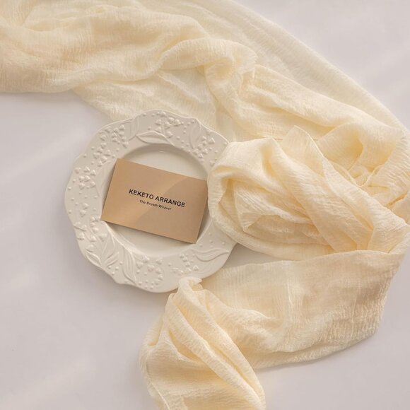 Cheesecloth Table Runner Ivory Cream120 Inch 10 FT  Long Sheer Boho Home Decorat - Picture 4 of 6